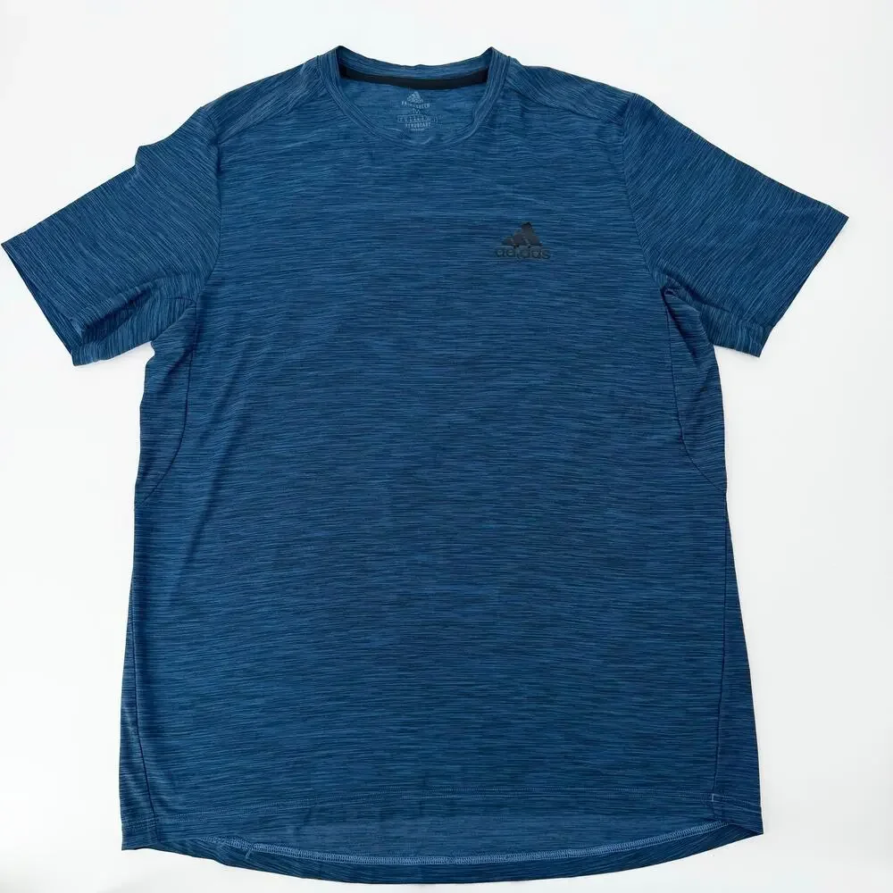 Adidas Aeroready Primegreen Blue Heather Performance Tee Shirt Men’s M
